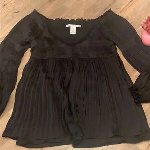 Diane vin furstenberg black v neck blouse